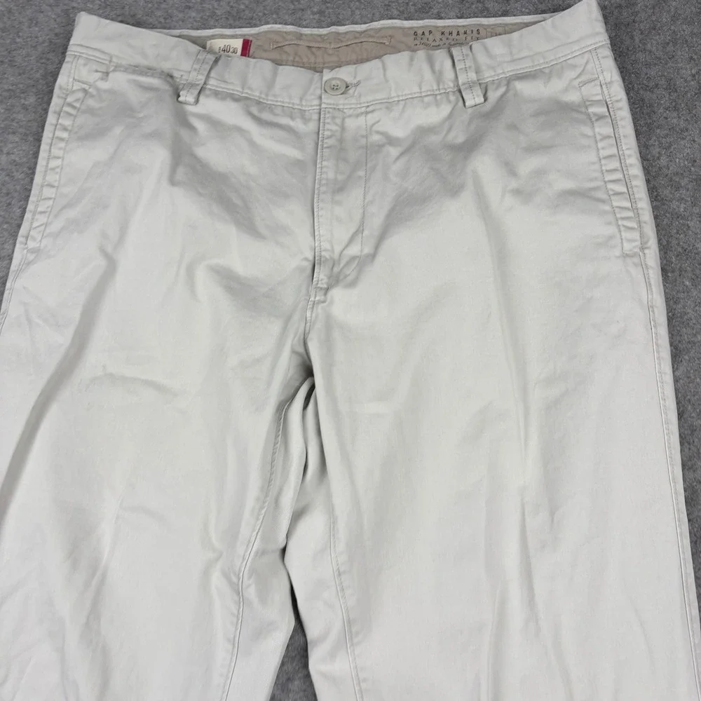 Gap Khakis Relaxed Fit Mens 40x30‎ Beige Chino Pants Cotton Outdoor Beach Casual